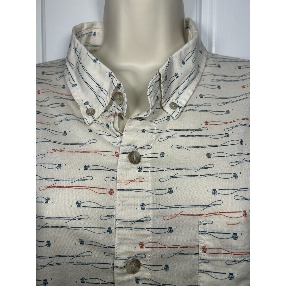 Eddie Bauer Fishing Novelty Print Button Up Shirt Mens XL - Picture 5 of 12